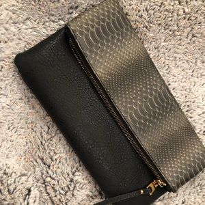 Black/Snake Printed Clutch